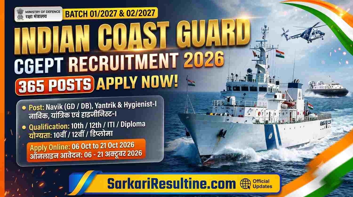 Indian Coast Guard CGEPT Recruitment 2026