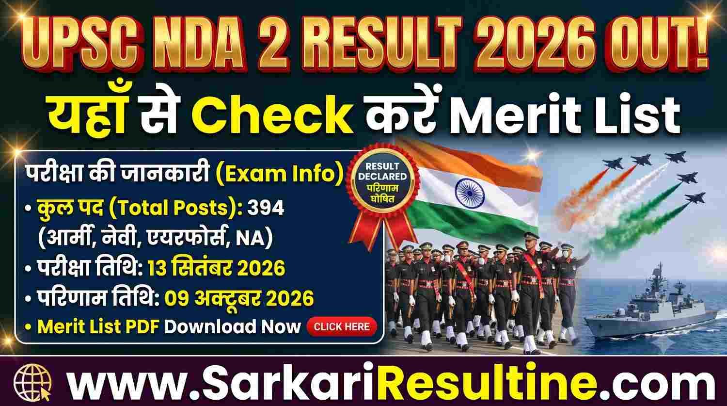 UPSC NDA 2 Result 2026